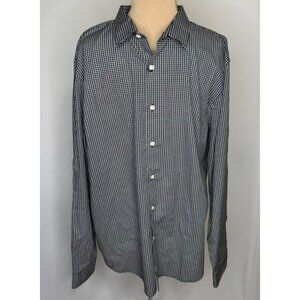 NWT Perry Ellis Mens Slim Fit Long Sleeve Shirt XXL Black White Geometric Shapes